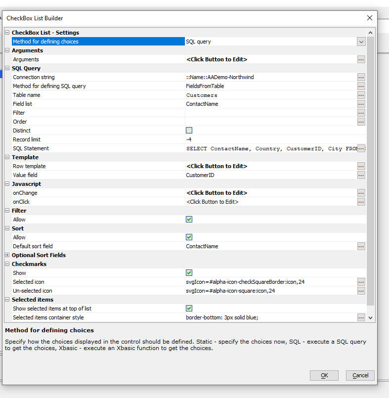 CheckBox List Builder